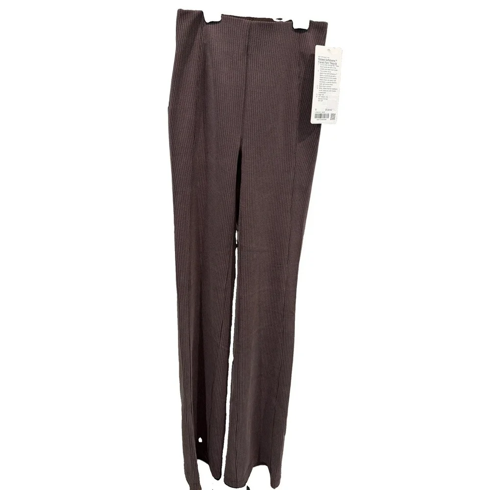 Lululemon Ribbed Softstreme Flared Pant Regular NWT Size 0 LW5GVKS Espresso ESPR
